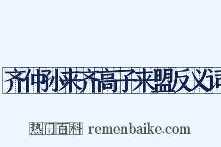 齐仲孙来齐高子来盟反义词是什么意思的图片